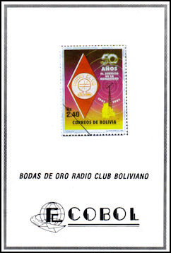 BOLIVIA - Folleto sello 50 Aniversario Radio Club Boliviano - 01 Marzo 1991